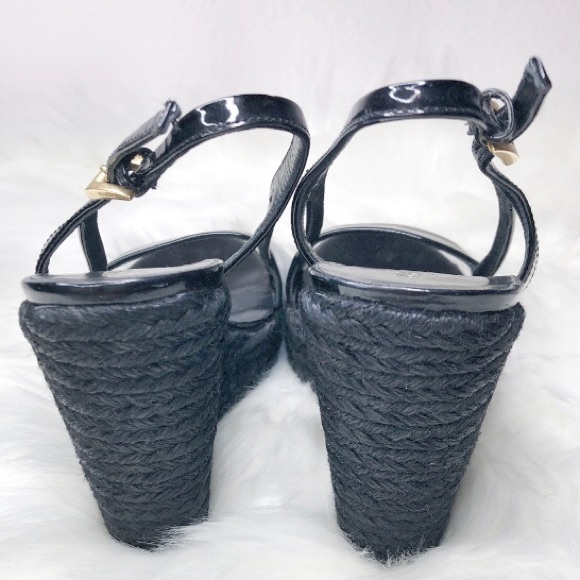 Prada Patient Leather Espadrille Wedges Sandals - Picture 7 of 9